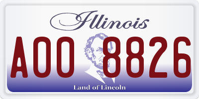 IL license plate A008826