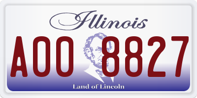 IL license plate A008827