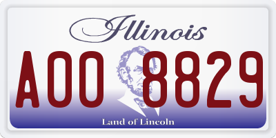 IL license plate A008829