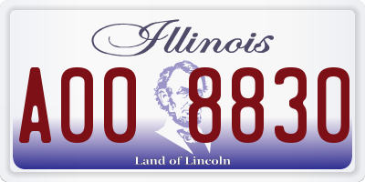 IL license plate A008830