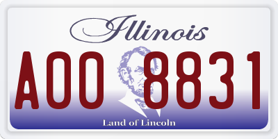 IL license plate A008831