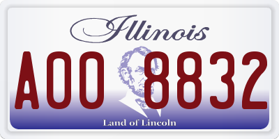 IL license plate A008832