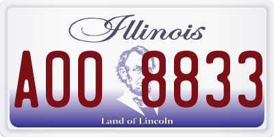 IL license plate A008833