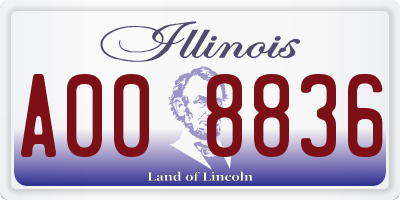 IL license plate A008836