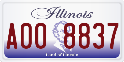 IL license plate A008837