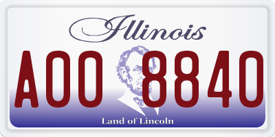 IL license plate A008840