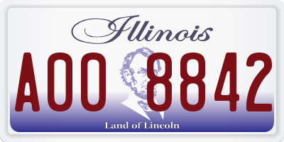 IL license plate A008842