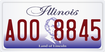 IL license plate A008845