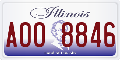 IL license plate A008846