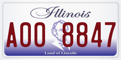 IL license plate A008847