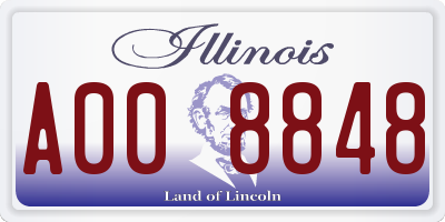 IL license plate A008848