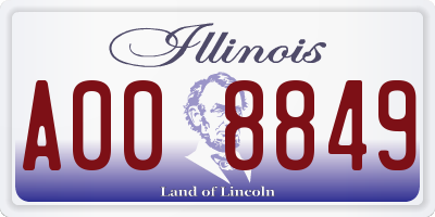 IL license plate A008849