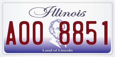 IL license plate A008851