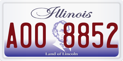 IL license plate A008852