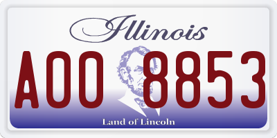 IL license plate A008853