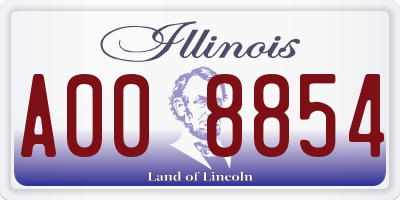 IL license plate A008854