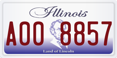 IL license plate A008857