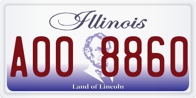 IL license plate A008860