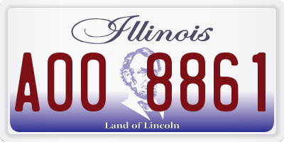 IL license plate A008861