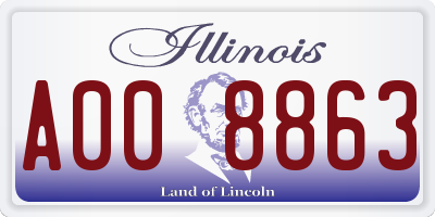 IL license plate A008863