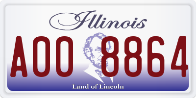 IL license plate A008864