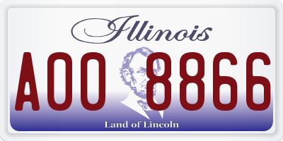 IL license plate A008866