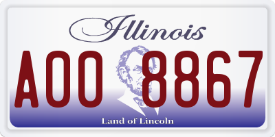 IL license plate A008867