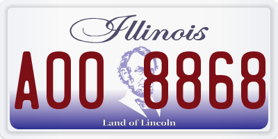 IL license plate A008868