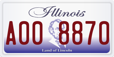 IL license plate A008870