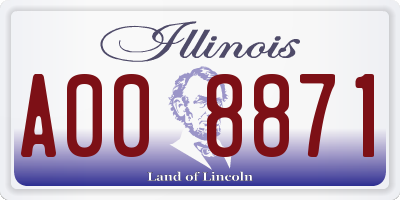 IL license plate A008871