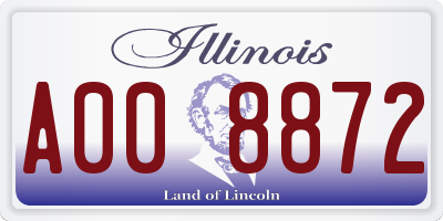 IL license plate A008872