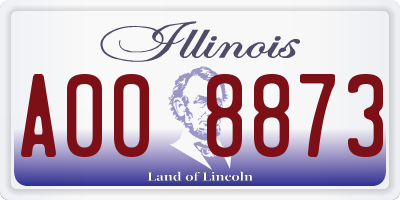 IL license plate A008873