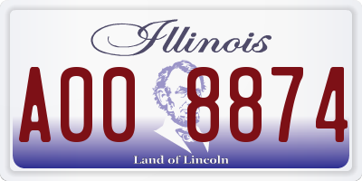 IL license plate A008874