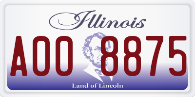 IL license plate A008875