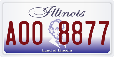 IL license plate A008877