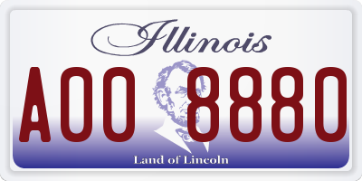 IL license plate A008880