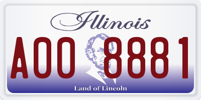 IL license plate A008881