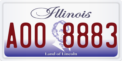 IL license plate A008883