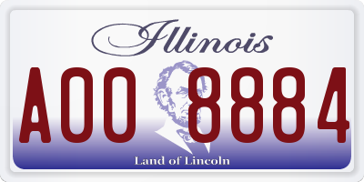 IL license plate A008884