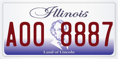 IL license plate A008887