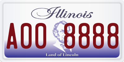 IL license plate A008888