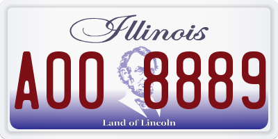 IL license plate A008889