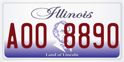 IL license plate A008890