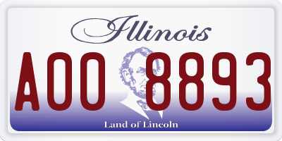 IL license plate A008893