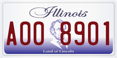 IL license plate A008901