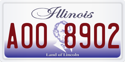 IL license plate A008902