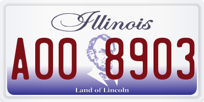 IL license plate A008903