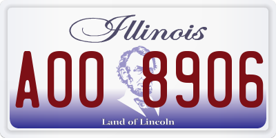 IL license plate A008906