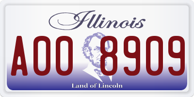 IL license plate A008909