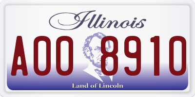 IL license plate A008910